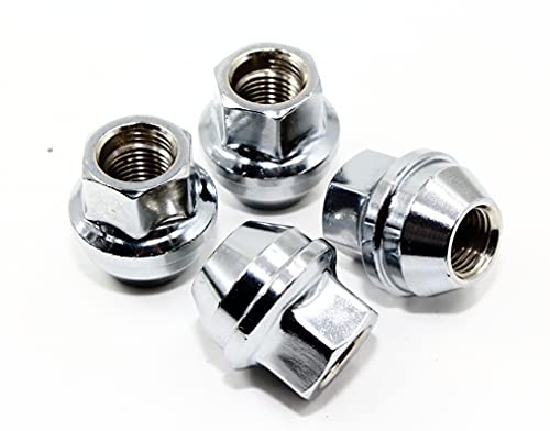 Image of Set of 24 Veritek 14x1.5 mm 13 /16 Hex 1.20 Inch Chrome OEM Factory Style Large Acorn Seat Open End Wheel Cover Retaining Lug Nuts for Ford F-150 Expedition Lincoln Navigator Factory Wheels