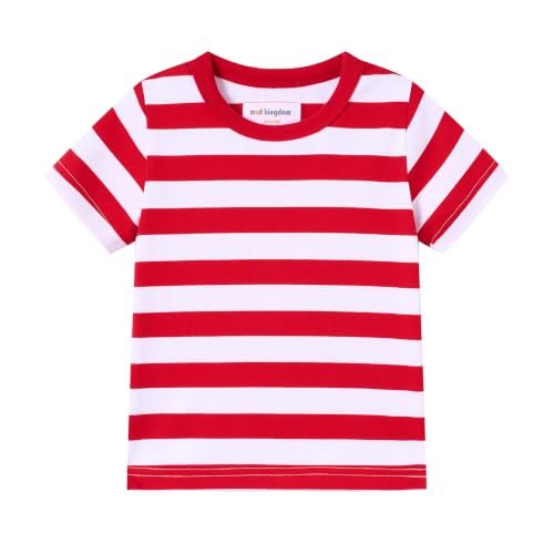 Image of Mud Kingdom T-Shirt for Boys Short Sleeve Plain Cotton Classic Summer Casual Stripe