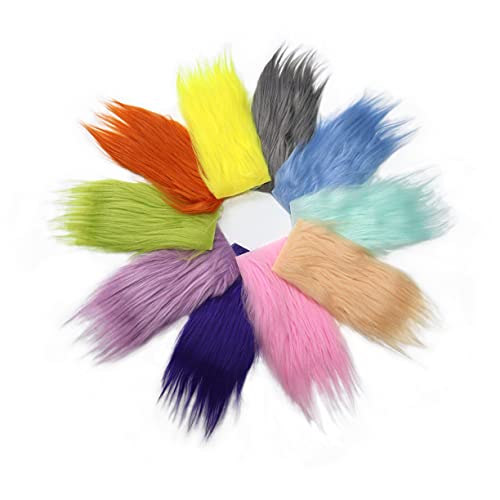 Furryvalley Lot de 10 grandes fourrures synthétiques pour pêche à la mouche - Mélange de couleurs - Poils longs - Pour leurres de pêche - Nain de jardin - 8 x 15 cm (couleur 2#) Cover