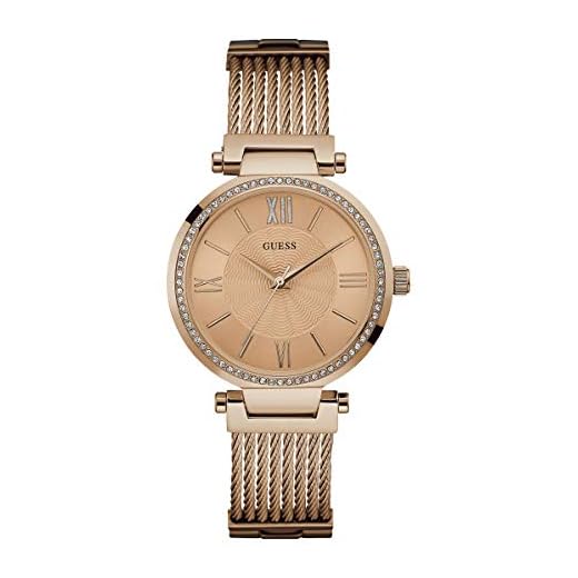 Guess damer analog klocka soho med rostfritt stål armband armband rosguld