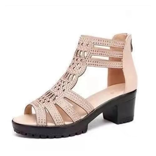 High heeled sandals Summer Women's High Heel Sandals Outdoor Zipper Dress Party High Heel Shoes