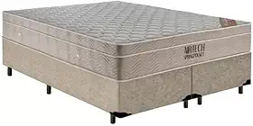 Cama Box + Colchão de Molas Ensacadas - AirTech SpringPocket - Ortobom (BEGE, Queen)