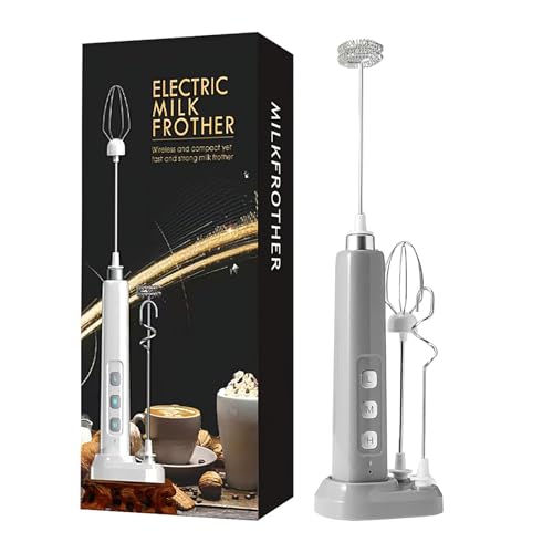 Herramienta de batidor automático, diseño multiusos, 3 velocidades ajustables, batería recargable para cocina, hornear, espumador de leche para café
