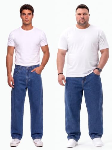 Image of GINGTTO Men's Baggy Barrel Jeans Wide Leg Y2K Denim Pants | Loose Fit Streetwear Casual Hip Hop Skater Vintage Style