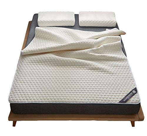 colchón de Espuma con Memoria， colchón Protector de colchón de látex Transpirable Suave al Tacto Hipoalergénico Resistente a los ácaros Alto Rebote Lavable a máquina Protección óptima(120 * 200cm)