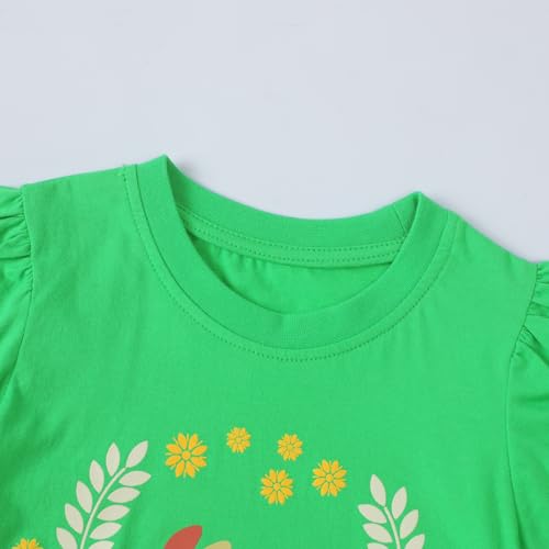 Image of HILEELANG Toddler Girl Summer Short Sleeve Cotton Bunny Graphic Short Sleeve Fun Holiday Summer Casual Tshirt