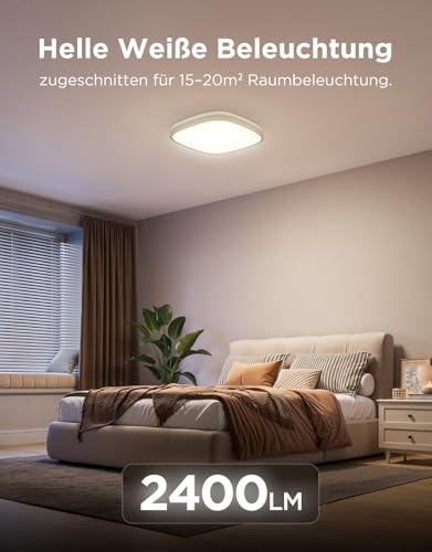 Govee Deckenlampe RGBIC Smart, 24W LED Deckenleuchte dimmbar, 2400LM Deckenlampe Schlafzimmer Kompatibel mit Matter, Alexa & Google Home mit 16 Millionen DIY Farben, für Wohnzimmer Küche Flur, 30cm – Bild 6