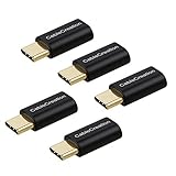 USB-C to Micro USB Adapter[5-Pack], CableCreation Micro USB Female to USB Type C Male Adapter, Data & Charging with 56K Resistor, Compatible MacBook/Pro,Lenovo Zuk Z1, Pixel, More, Black Aluminum