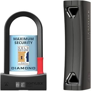 SeatyLock Mason Bike U Lock - Patented Heavy Duty Anti Theft Sold Secure Diamond Rated Bike ULock - High Security Bicycle Lock with Key for Electric and City Bikes (18CM)