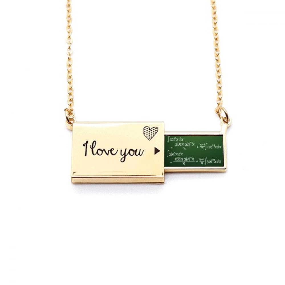 Math Kowledge Cosine Integral Formula Letter Envelope Necklace Pendant Jewelry