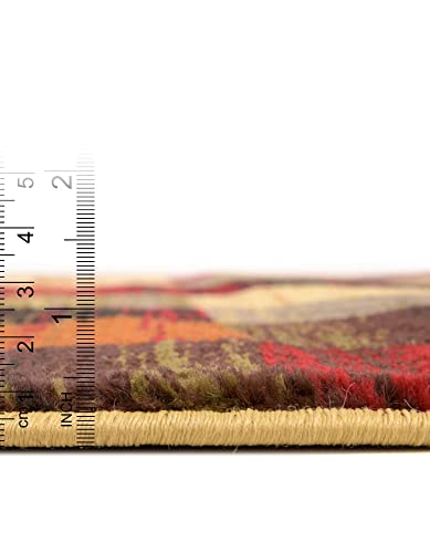 Image of Unique Loom Barista Collection Area Rug - Gava (7' 1 inch Octagon, Multi /Brown)