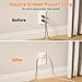 TESSAN Twin Extension Cord 12 FT, Double Ended Flat Plug Surge Protector Power Strip, 3 Non Blocking Outlets 6 Feet Power Splitter Each Side, Dual Split Outlet Extension for Home Office Dorm Room