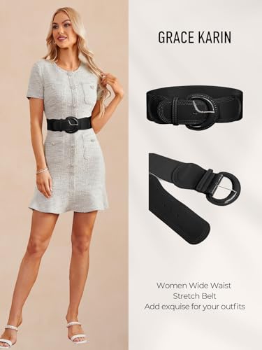 GRACE KARIN Women's 2025 Fashion Wide Stretchy Belt Casual Stretchy Belt for Dress S-XXL3