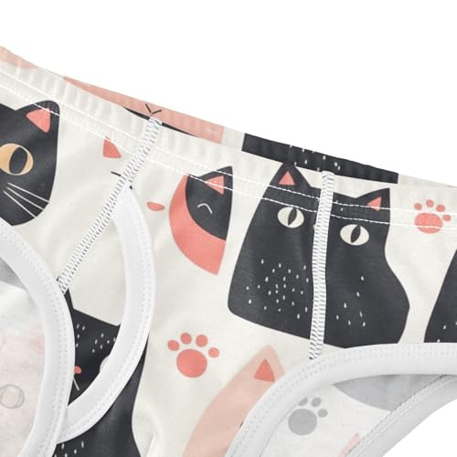 KLL Black Cat White Cute Cartoon Toddler Boys Comfort Underwear Briefs Cute Children Undies4