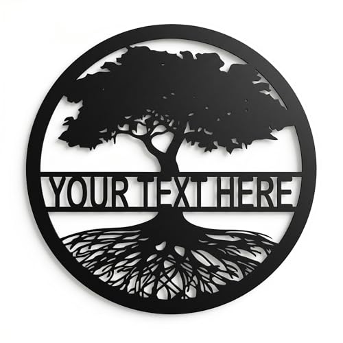 Metal Wall Art, Personalized Family Tree, Tree of Life Wall Art, Metal Family Name Sign,...