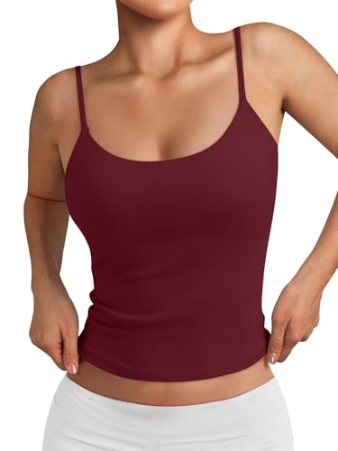 Trendy Queen Womens Double Lined Adjustable Spaghetti Strap Tank Tops