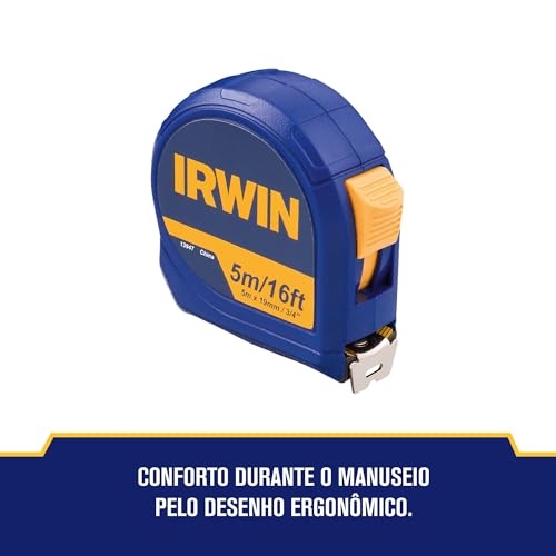 Irwin Trena Manual Standard 5m, Ferramenta Essencial para Tirar Medidas com Precisão, Modelo IW13947
