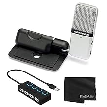 THIS PHOTO4LESS TOP VALUE KIT INCLUDES: Samson Go Mic Portable Clip-on USB Condenser Microphone (Titanium) - USB 2.0 Hub with Individual LED lit Power Switches - Photo4Less Cleaning Cloth SOUND DECK SOFTWARE: Available as a paid download, the Samson ...
