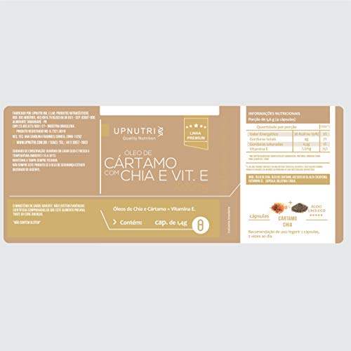 Óleo de Cártamo com Chia e Vitamina E – 120 cápsulas - kit 05un