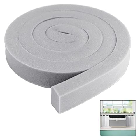 Flehomo Window Air Conditioner Foam Seal Strip, 2" W x 1" T High Resilience Foam Insulating Tape, Non-Adhesive Multipurpose AC Weather Stripping, 6.5 Ft x 1 Roll Cover