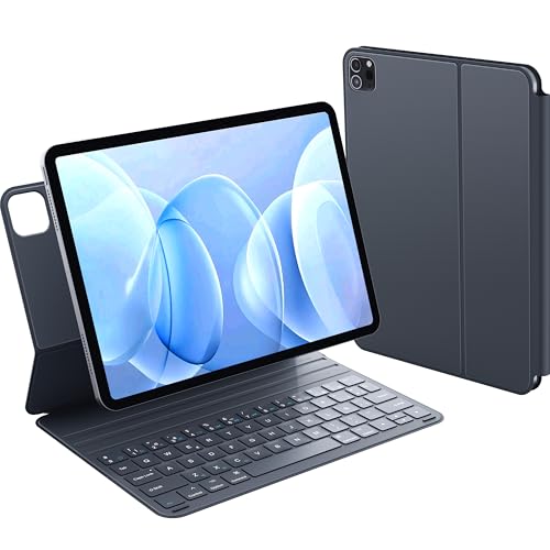CHESONA Teclado para iPad Air 11 Pulgadas (M2 2024/M3 2025), Teclado Magnetico para iPad Pro 11 (4/3/2/1) & Air 5th/4th Gen., Ultrafino & Ultraligero, Función Auto-Sleep/Wake, Español Ñ Diseño, Gris