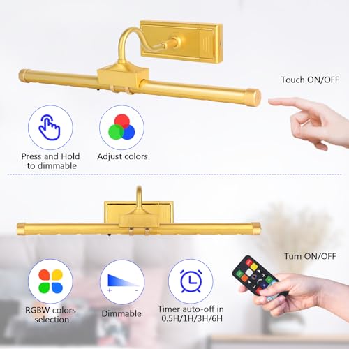 HOFUY Luz de imagem com controle remoto, luz de pintura recarregável de 40,6 cm com temporizador, es