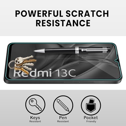 Image of ArmourPro Military Grade Matte Anti-Glare Tempered Glass Screen Protector for Redmi 13C, 13C, Poco M6 and C65 (6.74 Inch) With Installation Kit | Edge-to-Edge Protector Coverage | Black (Pack of 2)