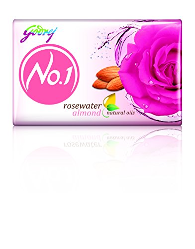 Godrej No.1 Rosewater & Almond (100g), Pack of 4 - High TFM (Grade 1 Soap), Long-Lasting Fragrance