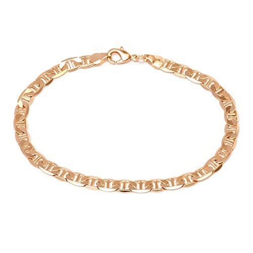 Barzel 18K Gold Plated Flat Marina Link Anklet