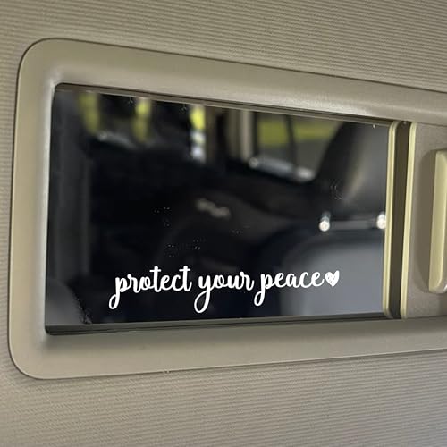 Image of Set 3Pcs Protect Your Peace Rearview Mirror Decal Christian, Safety Stickers, Bible Catholic, Inspiration Quotes Water Bottle Laptop Sticker, Vinyl Waterproof 4x1 Inch Car Decals