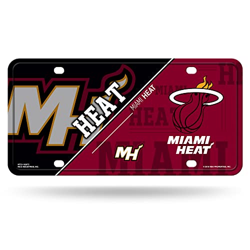 Rico Industries NBA Miami Heat Split Metal Auto Tag 8.5" x 11" - Great for Truck/Car/SUV