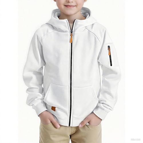 Youth Boys Fleece Cargo Hoodies Full Zip up Cotton Hoodie Sweatshirts Long Sleeve Zipper Pockets Kids Jacket Clothes2