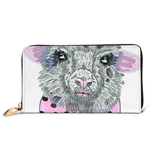 Preisvergleich Produktbild JHGFG Mode Handtasche Reißverschluss Brieftasche Niedliche Schafe Cartoon Telefon Kupplung Geldbörse Abendkupplung Blockieren Leder Brieftasche Multi Card Organizer