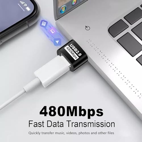 Image of ETZIN USB to USB C Adapter, USB C Female to A Male OTG Charger Type C Converter, USB 2.0 to USB C Adapter for Laptop, Charger, iPhone, MacBook, Samsung Galaxy etc. (4, Black)