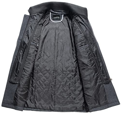 Image of chouyatou Men's Winter Stylish Wool Blend Single Breasted Military Peacoat