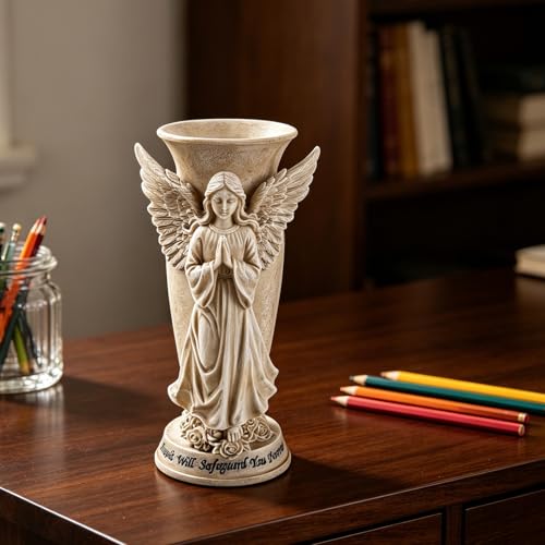 Vase funéraire ange Toyvian pour tombe, support résistant aux intempéries - 8