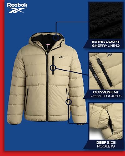 Reebok Mens Winter Jacket - Heavyweight Sherpa Lined Puffer Parka Mens Winter Coat - Insulated Quilted Ski Jacket for Men2