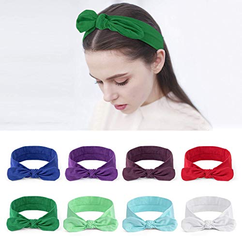 habibee 8 Pcs Headbands for Women Elastic Headbands Knot Turban Hairband Fashion Hair Accessories