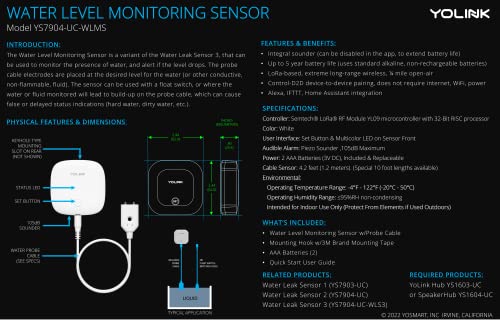 Yolink Water Leak Sensor 3, With Built-In Siren Up To 105Db, Compatible With Alexa And Ifttt - Yolink Hub Required #TOP7