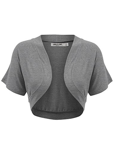 Image of Lock and Love Women's Versatile Open Front Lightweight Short Sleeve Bolero Shrug