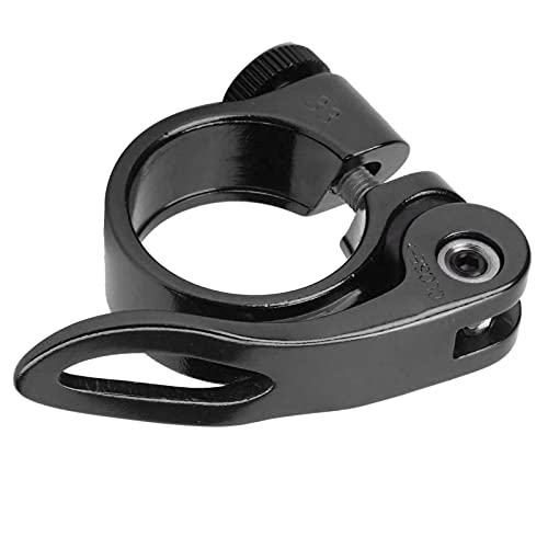 Bike Seat Clamp, Tube Clamp 28.6mm Bike Seatpost Clamp, Aluminum Alloy Bike Seat Tube Clamp, Quick Release Seatposts Clamp Bike Components And Parts with Hollow Design for Road Car (Black)