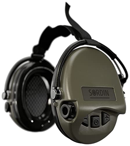 Sordin Supreme Pro Casque antibruit - EN 352 - Coussin en mousse, Bandeau de cou & gélules vertes