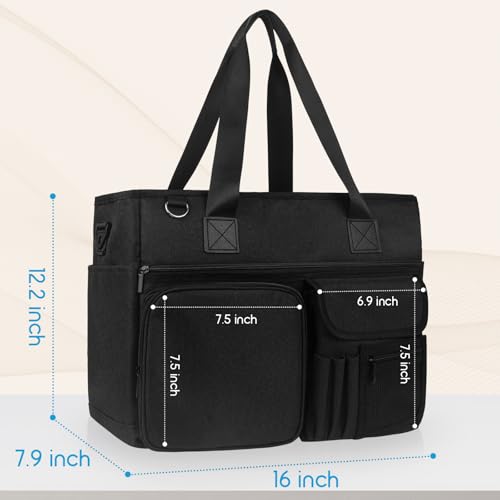 Teacher Tote Bag for Women, Nurse Bag for Office School Nursing, Professional Laptop Tote Computer Messenger Shoulder Bag Large Handbag Business Office Work4