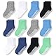 CozyWay Baby Anti-Rutsch-Crew-Socken mit Griffen für Kleinkinder kleine Jungen Mädchen Kleinkinder Kinder nicht rutschen, Jungen Unifarben mit Grün 12 Paar, 6-12 Monate