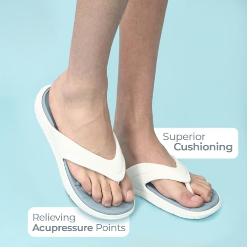 Image of YOHO Snugly Flip Flops for Men | Orthopedic Slippers & Relieving Acupressure | Waterproof Monsoon Footwear | Dual-Tone Design