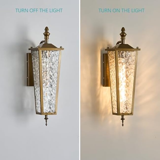 Outdoor Wall Light Fixtures Vintage Gold Exterior Wall Lantern Farmhouse Porch Sconce Lighting