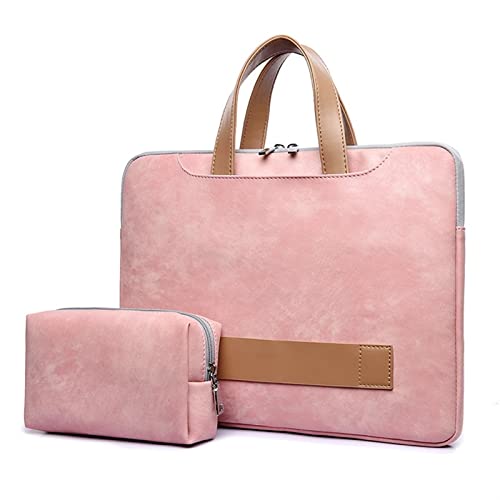 LJWDYS Maletín para Portátil para Mujer, Maletín Delgado Impermeable con Bolsillo Organizador(Pink,16.1 inch)