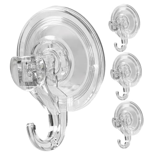 BAZEITFLOW 4個 強力吸盤フック 壁を傷けない再利用可能な浴室用吸着フック タオルや衣類掛けに キッチンや洗面所の収納に対応