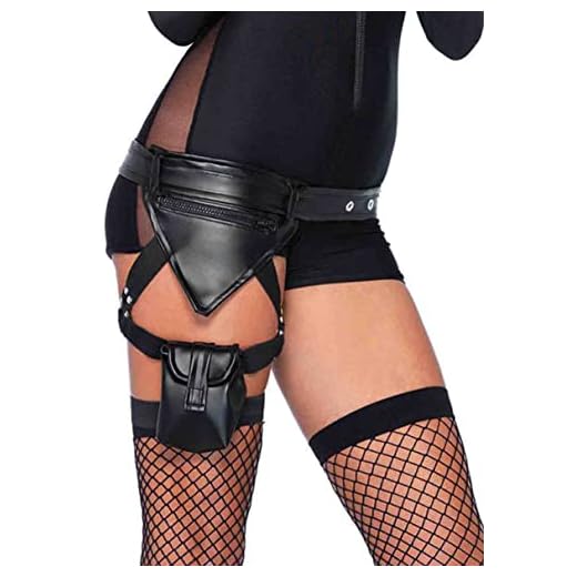 Leg Avenue Accessorie's Garter Leg Strap and Pockets, Police Utility Belt Black, One Size