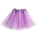 Elesa Miracle 5pc Girls Layered Sequins Ballet Tutu Skirt with 5pc Matching Mini Butterfly Hair Clips Kids Tutu Princess Ballet Dance Party Favor Skirt